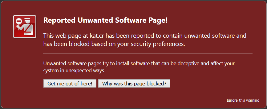 Bad Software Warning